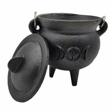 Load image into Gallery viewer, Cast Iron Triple Moon Cauldron freeshipping - Witch of Dusk

