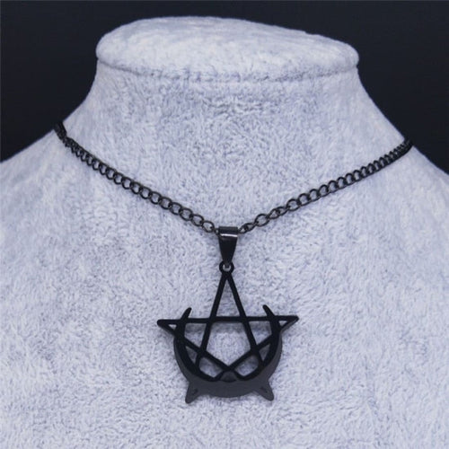 Moon Pentagram Necklace freeshipping - Witch of Dusk