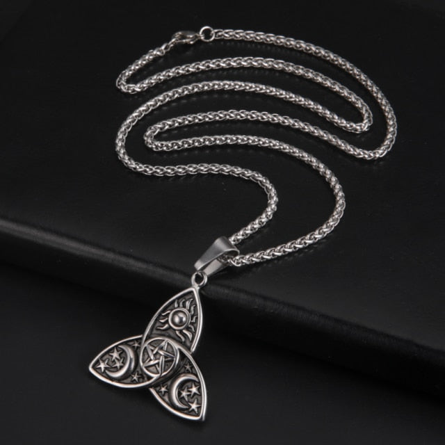 Triquetra Sun and Moon Necklace freeshipping - Witch of Dusk