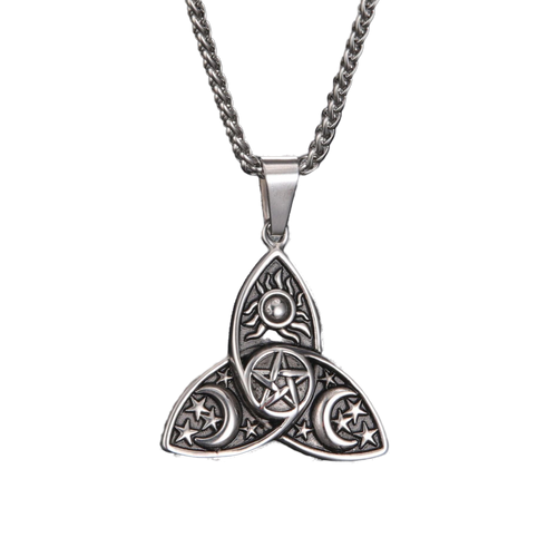 Triquetra Sun and Moon Necklace - Witch of Dusk