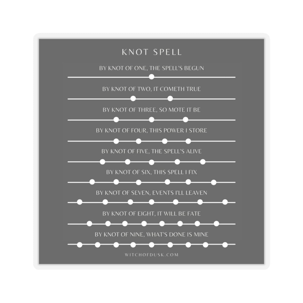 Witch Knot Spell Reference Guide Sticker