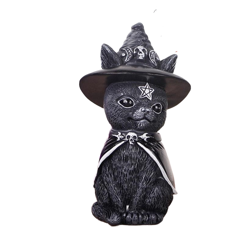 Cute Witch Hat Cat Figure