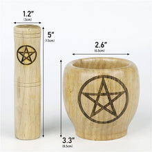 Load image into Gallery viewer, Pentacle Wooden Mortar and Pestle
