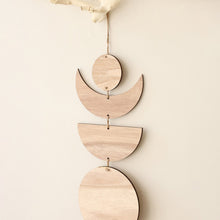 Load image into Gallery viewer, Natural Wooden Moon Phase Hanging
