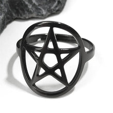 Cargar imagen en el visor de la galería, Large Pentagram Adjustable Ring
