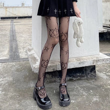 Load image into Gallery viewer, Pentacle Fishnet Stockings
