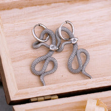 Load image into Gallery viewer, Hanging Snake Hoop Earrings
