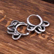 Load image into Gallery viewer, Twin Snakes Hoops Earrings
