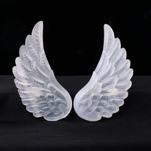 Load image into Gallery viewer, Carved Selenite Crystal Wings on Stand
