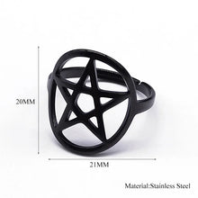 Cargar imagen en el visor de la galería, Large Pentagram Adjustable Ring

