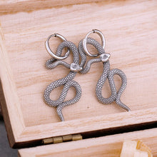 Load image into Gallery viewer, Hanging Snake Hoop Earrings
