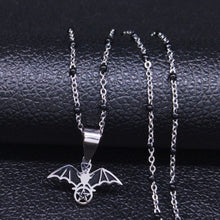 Load image into Gallery viewer, Bat Pentagram Beaded Necklace

