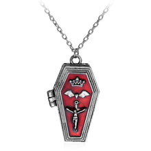 Load image into Gallery viewer, Coffin Spell Amulet Locket Necklace - Witch of Dusk
