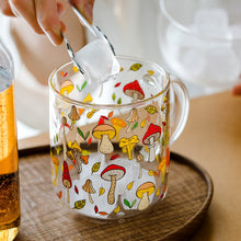 Cargar imagen en el visor de la galería, Heat-Resistant with Handle Glass Mug Breakfast Milk Cup Cute Office Home Coffee Mugs Lemon Mushroom Pumpkin Pattern Drinkware - Witch of Dusk

