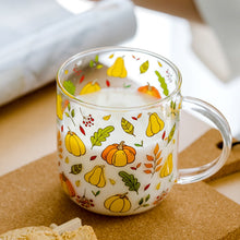 Cargar imagen en el visor de la galería, Heat-Resistant with Handle Glass Mug Breakfast Milk Cup Cute Office Home Coffee Mugs Lemon Mushroom Pumpkin Pattern Drinkware - Witch of Dusk
