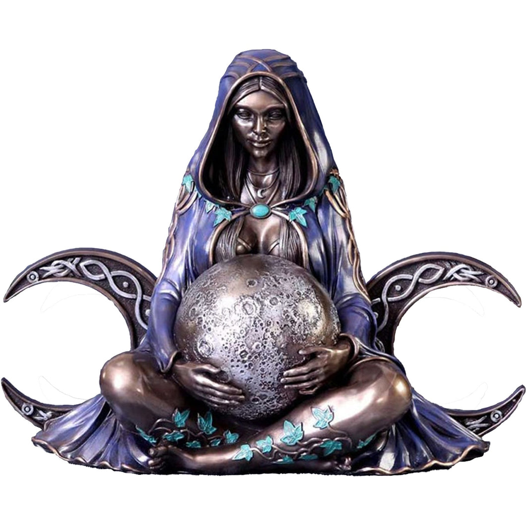 Triple Moon Mother Earth Goddess Statue - Witch of Dusk