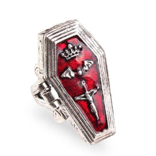 Load image into Gallery viewer, Coffin Spell Amulet Locket Ring freeshipping - Witch of Dusk
