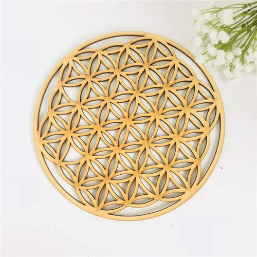 Flower of Life Crystal Grid Wooden Circle freeshipping - Witch of Dusk