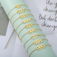 Load image into Gallery viewer, Gold Angel Number Bracelet - Witch of Dusk
