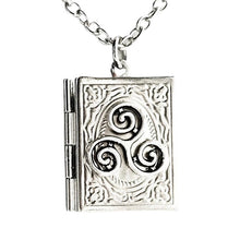 Load image into Gallery viewer, Triskele Book Locket Spell Amulet - Witch of Dusk
