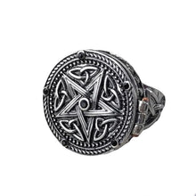 Load image into Gallery viewer, Pentacle Spell Amulet Locket Ring - Witch of Dusk
