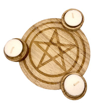 Cargar imagen en el visor de la galería, Simple Wooden Pentagram Altar Centrepiece
