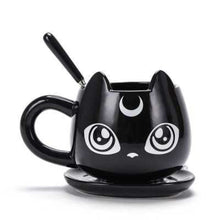 Cargar imagen en el visor de la galería, Lunar Black Cat Mug Set freeshipping - Witch of Dusk
