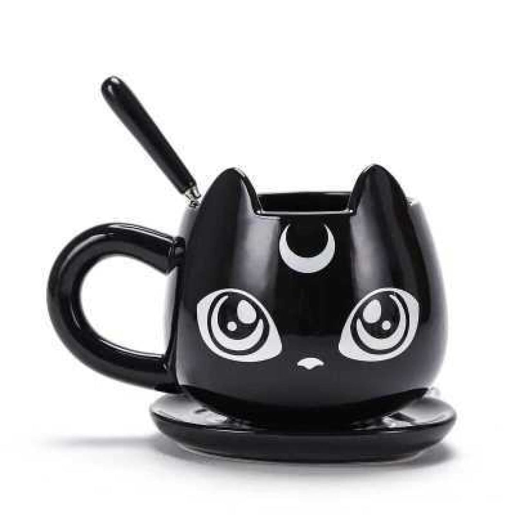 Lunar Black Cat Mug Set freeshipping - Witch of Dusk