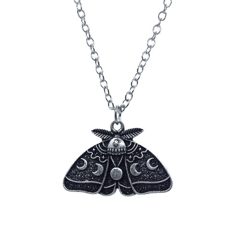 Moon Phase Moth Necklace freeshipping - Witch of Dusk