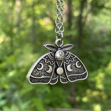 Load image into Gallery viewer, Moon Phase Moth Necklace freeshipping - Witch of Dusk
