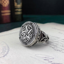 Load image into Gallery viewer, Pentacle Spell Amulet Locket Ring freeshipping - Witch of Dusk

