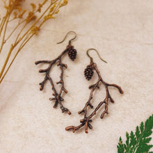 Load image into Gallery viewer, Pinecone and Branch Earrings freeshipping - Witch of Dusk
