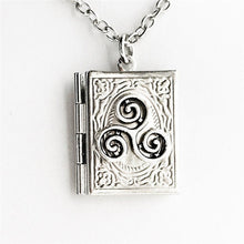 Load image into Gallery viewer, Triskele Book Locket Spell Amulet freeshipping - Witch of Dusk
