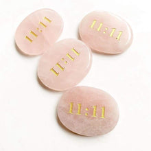 Load image into Gallery viewer, Rose Quartz &quot;11:11&quot; Worry Stone freeshipping - Witch of Dusk
