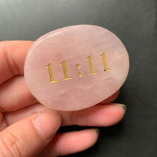 Load image into Gallery viewer, Rose Quartz &quot;11:11&quot; Worry Stone freeshipping - Witch of Dusk
