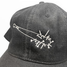 Cargar imagen en el visor de la galería, Spiked Bat Black Denim Hat freeshipping - Witch of Dusk
