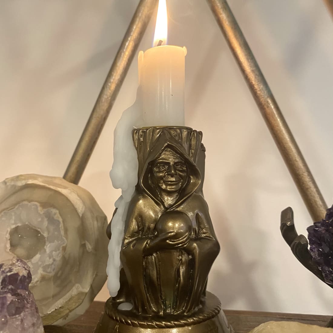Faux Stone Altar Candle Holder - Witch of Dusk