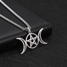 Load image into Gallery viewer, Triple Moon Wiccan Pentacle freeshipping - Witch of Dusk
