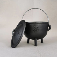 Load image into Gallery viewer, Pentacle Cast Iron Cauldron - Witch of Dusk
